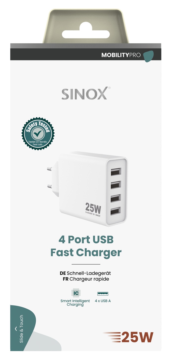 MOBILITY POWER - Lichtnetadapter 4xUSB-A 25W
