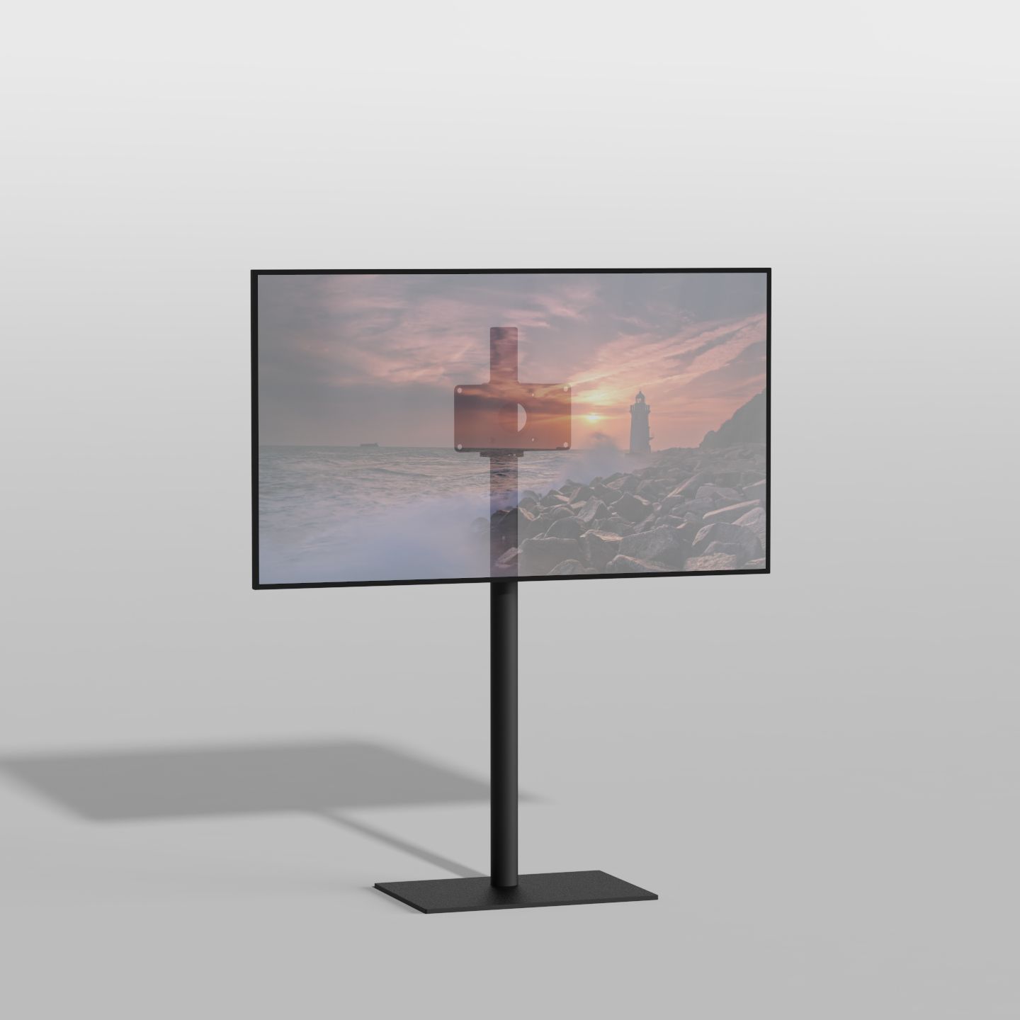 Vloerstandaard TILE zwart 100 cm VESA 200x100