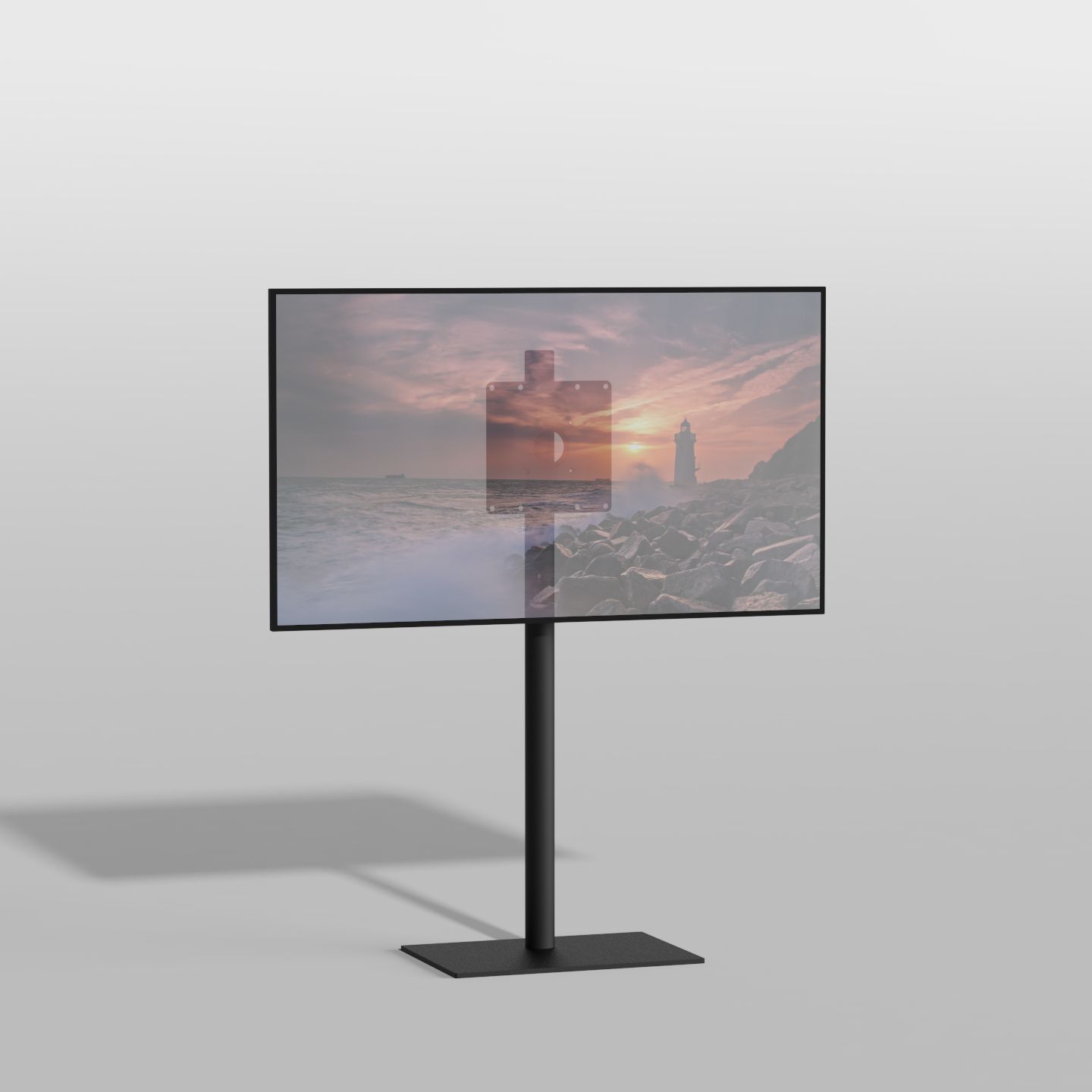 Vloerstandaard TILE zwart 100 cm VESA 200x200