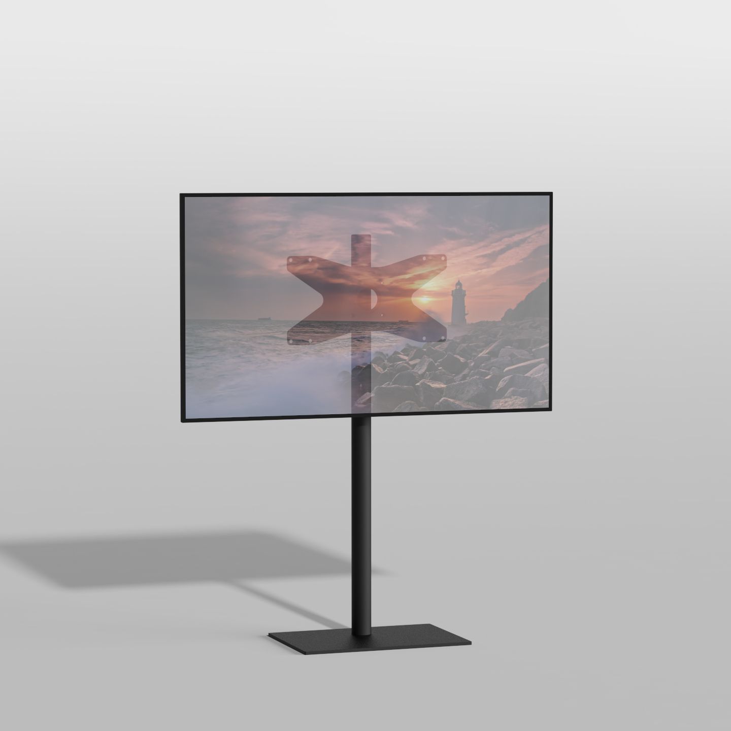 Vloerstandaard TILE zwart 100 cm VESA 400x200