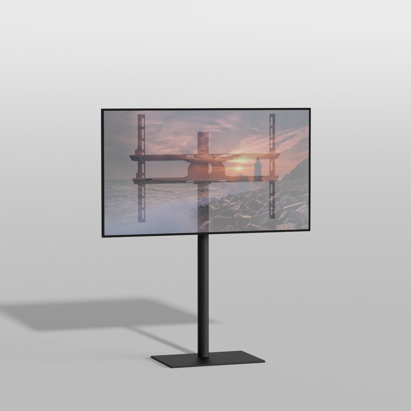 Vloerstandaard TILE zwart 100 cm VESA 600x400