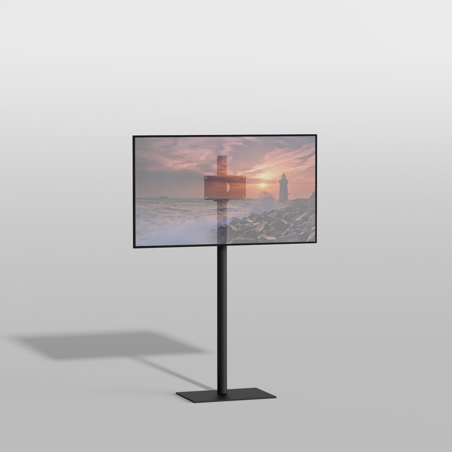 Vloerstandaard TILE zwart 120 cm VESA 200x100
