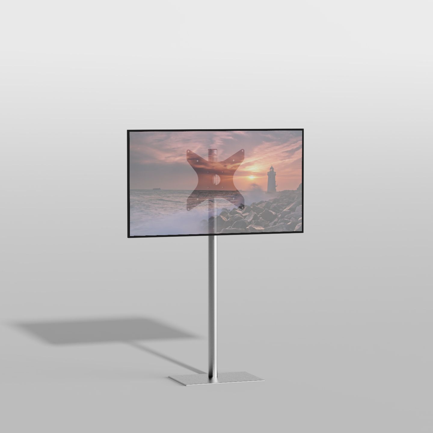 Vloerstandaard TILE rvs 120 cm VESA 300x300