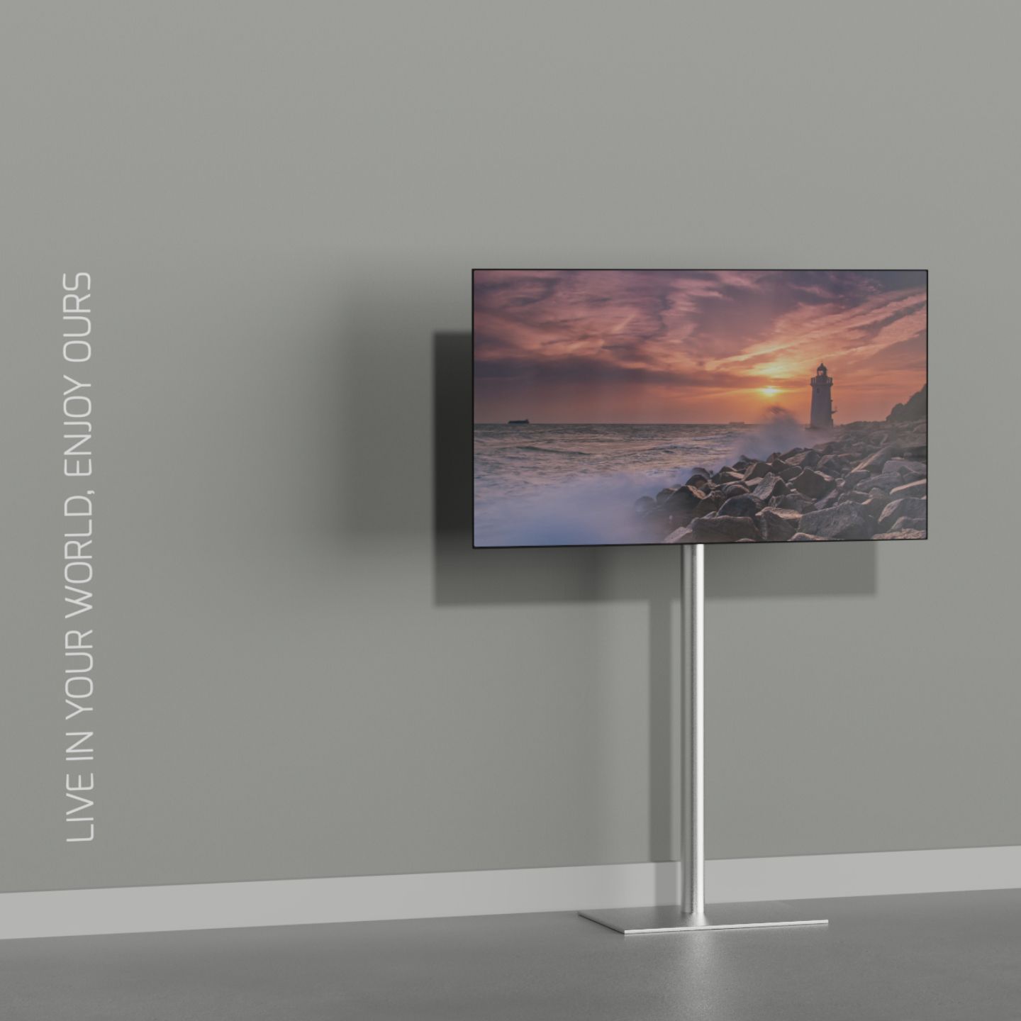 Vloerstandaard TILE rvs 120 cm VESA 100x100